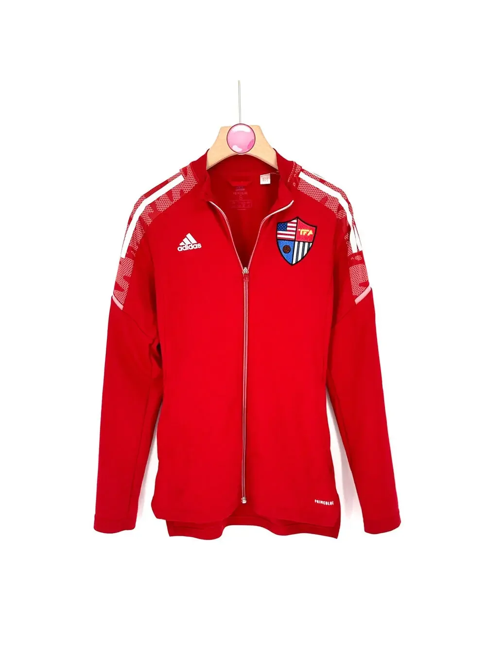 adidas Primeblue TFA Soccer Track Jacket Athleisure Red Women’s Small